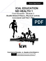 Health Related Fitness, Physical Activity Assessment and One's Diet