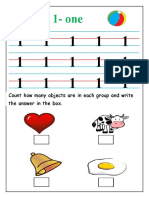 Number 1-One: Count How Many Objects Are in Each Group and Write The Answer in The Box