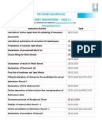 Key Dates (Schedule) Degree Engineering - 2020-21: WWW - Gujacpc.nic - in