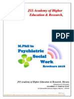 Psychiatric Social Work: JSS Academy of Higher Education & Research