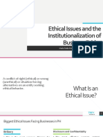 Ethical Issues and The Institutionalization of Business Ethics