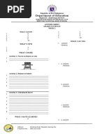 Answer Sheet Week 1 Science 8