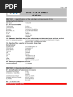 Safety Data Sheet Acetone: SECTION 1: Identification of The Substance/mixture and of The Company/undertaking