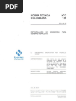 NTC 121-2014 Especificación de Desempeño para Cemento Hidráulico Lectura PDF