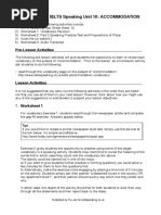 Teacher's Notes IELTS Speaking Unit 10: ACCOMMODATION: Pre-Lesson Activities