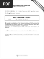 0420 Computer Studies: MARK SCHEME For The October/November 2009 Question Paper For The Guidance of Teachers