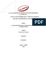 Clases de Procesos Contenciosos y No Contenciosos