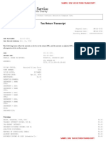 Sample IRSTax Return Transcript