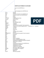 Flight Plan Format Glossary