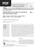 Hydrotreating of Waste Lube Oil by Rejuvenated Spe