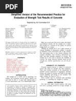 214.3R - 88simplified Version of The Recommended Practice For Evaluation of Strength Test Results of Concrete PDF