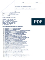 Worksheet - Past Tense Simple: NAME .. DATE .. GRADE .