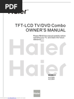 TFT-LCD TV/DVD Combo Owner S Manual