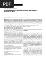 Boggs & Freeman 2005 Larval Food Quality Adult Fitness