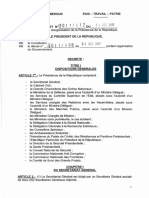 Décret N°2011412 Du 09 Décembre 2011 Portant Réorganisation de La Présidence de La République