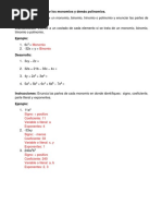 Actividad 05 Identificar Monomios y Demas Polinomios