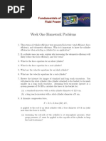 Week One Homework Problems: Fundamentals of ! Fluid Power