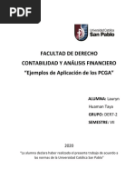 Ejemplos de Aplicación de Los Principios de Contabilidad Generalmente Aceptados