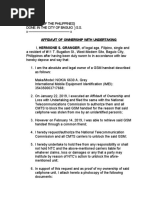 17 Affidavit of Ownership Pledge