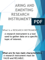 Preparing and Implementing Research Instruments