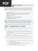 Step 1: Brainstorm For Ideas: Selecting A Topic