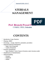 Materials Management: Prof. Biranchi Prasad Panda