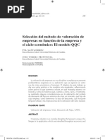 Seleccion Del Metodo de Valoracion de Empresas en Funcion de La Empresa y El Ciclo Economico. El Modelo QQC