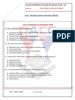 Question Bank - Multiple Choice Questions (MCQS) : Unit 1: Introduction To International Trade