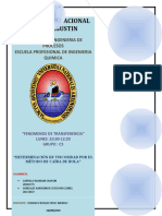 Determinación de Viscosidad Por El Método de Caída de Bola-Fenomenos