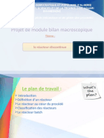 Projet de Module Bilan Macroscopique: Le Réacteur Discontinue