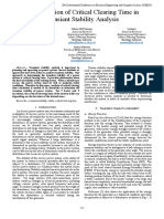 Determination of Critical Clearing Time in Transient Stability Analysis