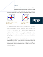 Tetrahedral Complexes: D-Orbital Splitting For Tetrahedral Coordination