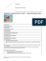 NETBALL NORTH EAST COAST - Team Performance Plan