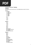 Academic Test One: Reading: Answers