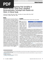 Evaluación de La Recuperación de La Sensibilidad Pulpar en Dientes Necróticos Maduros Mediante Una Técnica de Revascularización Modificada Con Fibrina Rica en Plaqueta