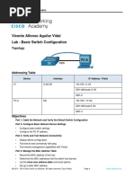 Vicente Alfonso Aguilar Vidal Lab - Basic Switch Configuration