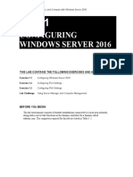 Configuring Windows Server 2016: This Lab Contains The Following Exercises and Activities