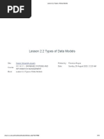 Lesson 2.2 Types of Data Models