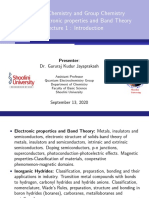 Inorganic Chemistry and Group Chemistry Unit 1: Electronic Properties and Band Theory Lecture 1: Introduction