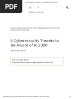 5 Cybersecurity Threats To Be Aware of in 2020 - IEEE Computer Society