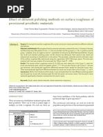 Effect of Different Polishing Methods On Surface Roughness of Provisional Prosthetic Materials