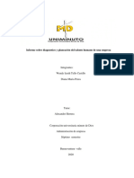 Informe Sobre Diagnostico y Planeación Del Talento Humano de Una Empresa PDF