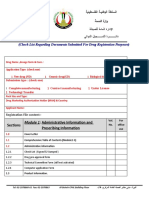 Check List Regarding Documents Submitted For Drug Registration Purposes