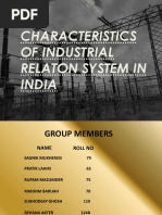 Characteristics of Industrial Relaton System in India