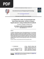 A Comparative Study of Experimental and Theoretical Ultrasonic Velocity of Binary Liquid Mixtures Using Mathematical Methods