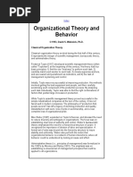 Organizational Theory and Behavior: © 1993, David S. Walonick, Ph.D. Classical Organization Theory