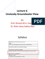 Lecture 6 - Groundwater Flow-Unsteady