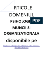 Articole Domeniul - Psihologia Muncii Si Organizationala. WWW - Psihologiaonline PDF