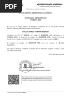 Constancia de Matrícula #000534-2020: Oficina Central de Registros Académicos