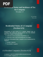 Day4 Residential Status and Incidence of Tax (9 Oct)